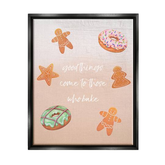 Stupell Industries Those Who Bake Holiday Cookies Framed Floater Canvas Wall Art